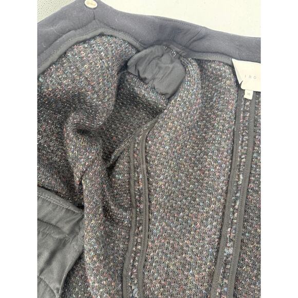 IRO Women's Cym Wool Blend Dark Gray/Navy Blue Tweed Jacket Blazer Size 4 - Picture 12 of 12